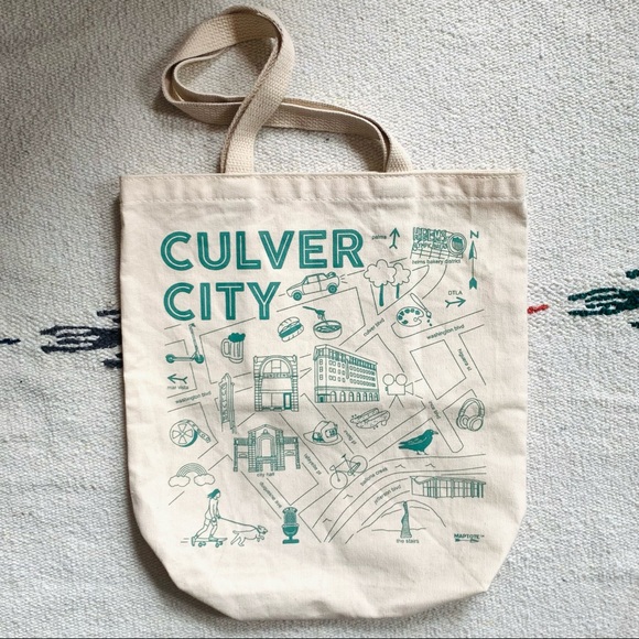 Maptote Handbags - Culver City, CA Cotton Tote California Landmark Grocery Maptote Bag • 13" x 15"